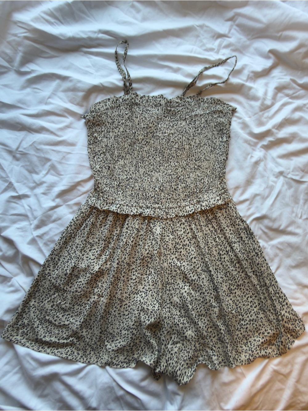 Jessica Simpson Beige and Black Leopard Print Romper